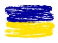 Ukrainian colorful brush strokes painted flag - vector
